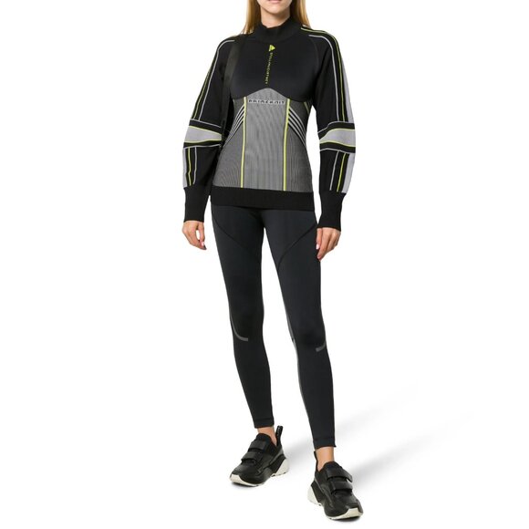 Adidas by Stella McCartney Run Outdoor Midlayer Top in Black/Grey, size Small - Picture 9 of 10